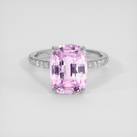 6.18 Ct. Pink Sapphire Ring, 18K White Gold 1