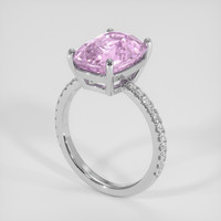 6.18 Ct. Pink Sapphire Ring, 18K White Gold 2