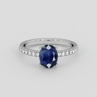 1.35 Ct. Blue Sapphire Ring, 18K White Gold 1