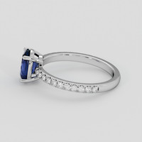 1.35 Ct. Blue Sapphire Ring, 18K White Gold 4