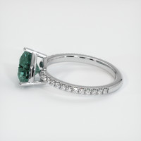 1.72 Ct. Bluish Green Sapphire Ring, 18K White Gold 4