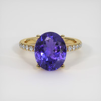 4.42 Ct. Violet Tanzanite Ring, 10K Yellow Gold 1