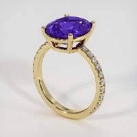 4.42 Ct. Violet Tanzanite Ring, 10K Yellow Gold 2