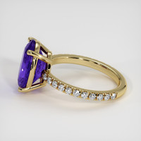 4.42 Ct. Violet Tanzanite Ring, 10K Yellow Gold 4