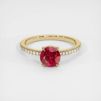 1.51 Ct. Purplish Red Ruby Ring, 10K Yellow Gold 1