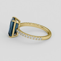 3.10 Ct. Greenish Blue Sapphire Ring, 10K Yellow Gold 4
