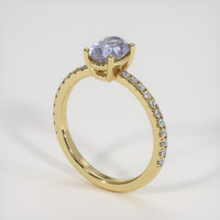 1.30 Ct. Bluish Purple Sapphire Ring, 14K Yellow Gold 2