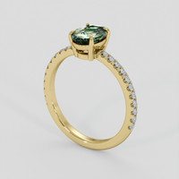 1.08 Ct. Green Sapphire Ring, 14K Yellow Gold 2