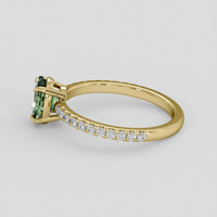 1.08 Ct. Green Sapphire Ring, 14K Yellow Gold 4