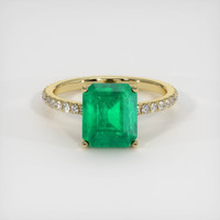 2.93 Ct. Emerald Ring, 18K Yellow Gold 1