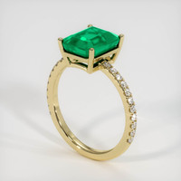 2.93 Ct. Emerald Ring, 18K Yellow Gold 2