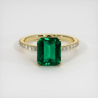 2.30 Ct. Emerald Ring, 18K Yellow Gold 1