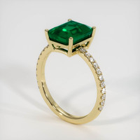 2.30 Ct. Emerald Ring, 18K Yellow Gold 2