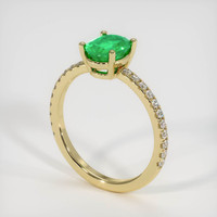 0.94 Ct. Emerald Ring, 18K Yellow Gold 2