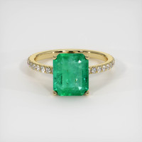 1.74 Ct. Emerald Ring, 18K Yellow Gold 1