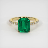 2.47 Ct. Emerald Ring, 18K Yellow Gold 1