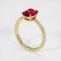 2.03 Ct. Ruby Ring, 18K Yellow Gold 2