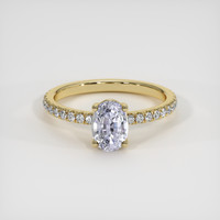 1.30 Ct. Bluish Purple Sapphire Ring, 18K Yellow Gold 1