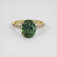 4.05 Ct. Green Sapphire Ring, 18K Yellow Gold 1