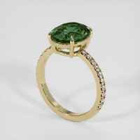 4.05 Ct. Green Sapphire Ring, 18K Yellow Gold 2