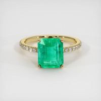 2.12 Ct. Emerald Ring, 18K Yellow Gold 1