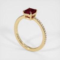 1.03 Ct. Ruby Ring, 18K Yellow Gold 2