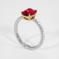 2.03 Ct. Ruby Ring, 14K Yellow & White 2