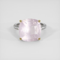 10.56 Ct. Purplish Pink Rose Quartz Ring, 18K Yellow & White 1