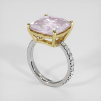 10.56 Ct. Purplish Pink Rose Quartz Ring, 18K Yellow & White 2