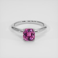 1.59 Ct. Purplish Pink Sapphire Ring, Platinum 950 1