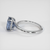 3.53 Ct. Greyish Blue Sapphire Ring, Platinum 950 4