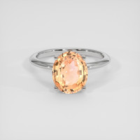 3.04 Ct. Padparadscha Sapphire Ring, Platinum 950 1