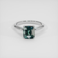 3.24 Ct. Bluish Green Sapphire Ring, Platinum 950 1