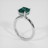 3.24 Ct. Bluish Green Sapphire Ring, Platinum 950 2
