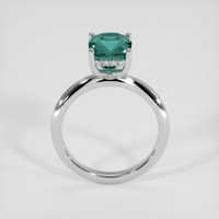 3.24 Ct. Bluish Green Sapphire Ring, Platinum 950 3