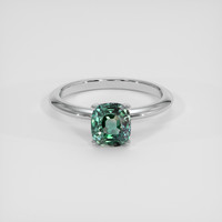 2.15 Ct. Bluish Green Sapphire Ring, Platinum 950 1