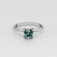 1.25 Ct. Greenish Blue Sapphire Ring, Platinum 950 1