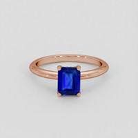 1.11 Ct. Blue Sapphire Ring, 14K Rose Gold 1