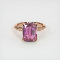 4.45 Ct. Purplish Pink Sapphire Ring, 14K Rose Gold 1