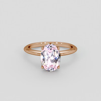 2.60 Ct. Pink Sapphire Ring, 14K Rose Gold 1