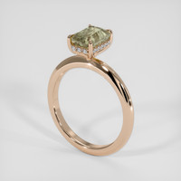 2.65 Ct. Greenish Brown Sapphire Ring, 14K Rose Gold 2