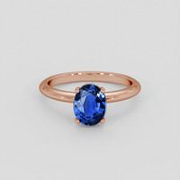 1.39 Ct. Blue Sapphire Ring, 18K Rose Gold 1