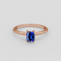 0.88 Ct. Blue Sapphire Ring, 18K Rose Gold 1