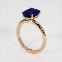 3.83 Ct. Blue Sapphire Ring, 18K Rose Gold 2