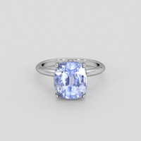6.98 Ct. Greyish Blue Sapphire Ring, 10K White Gold 1