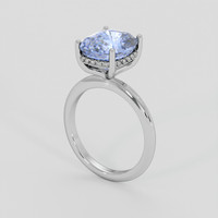 6.98 Ct. Greyish Blue Sapphire Ring, 10K White Gold 2