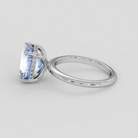 6.98 Ct. Greyish Blue Sapphire Ring, 10K White Gold 4