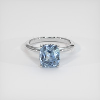 3.48 Ct. Greyish Blue Sapphire Ring, 10K White Gold 1