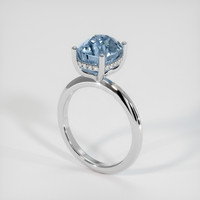 3.48 Ct. Greyish Blue Sapphire Ring, 10K White Gold 2