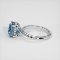 3.48 Ct. Greyish Blue Sapphire Ring, 10K White Gold 4